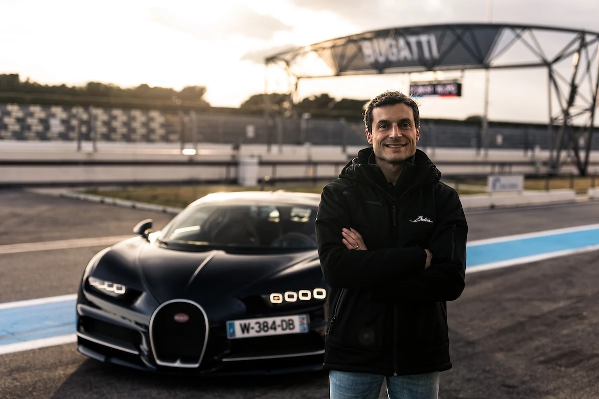 Bruno Spengler with a Bugatti on track